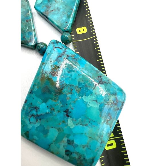 Vintage Jay King Turquoise Necklace Mine Finds DTR Diamond-Shaped Beads 925 Hook - Picture 8 of 11